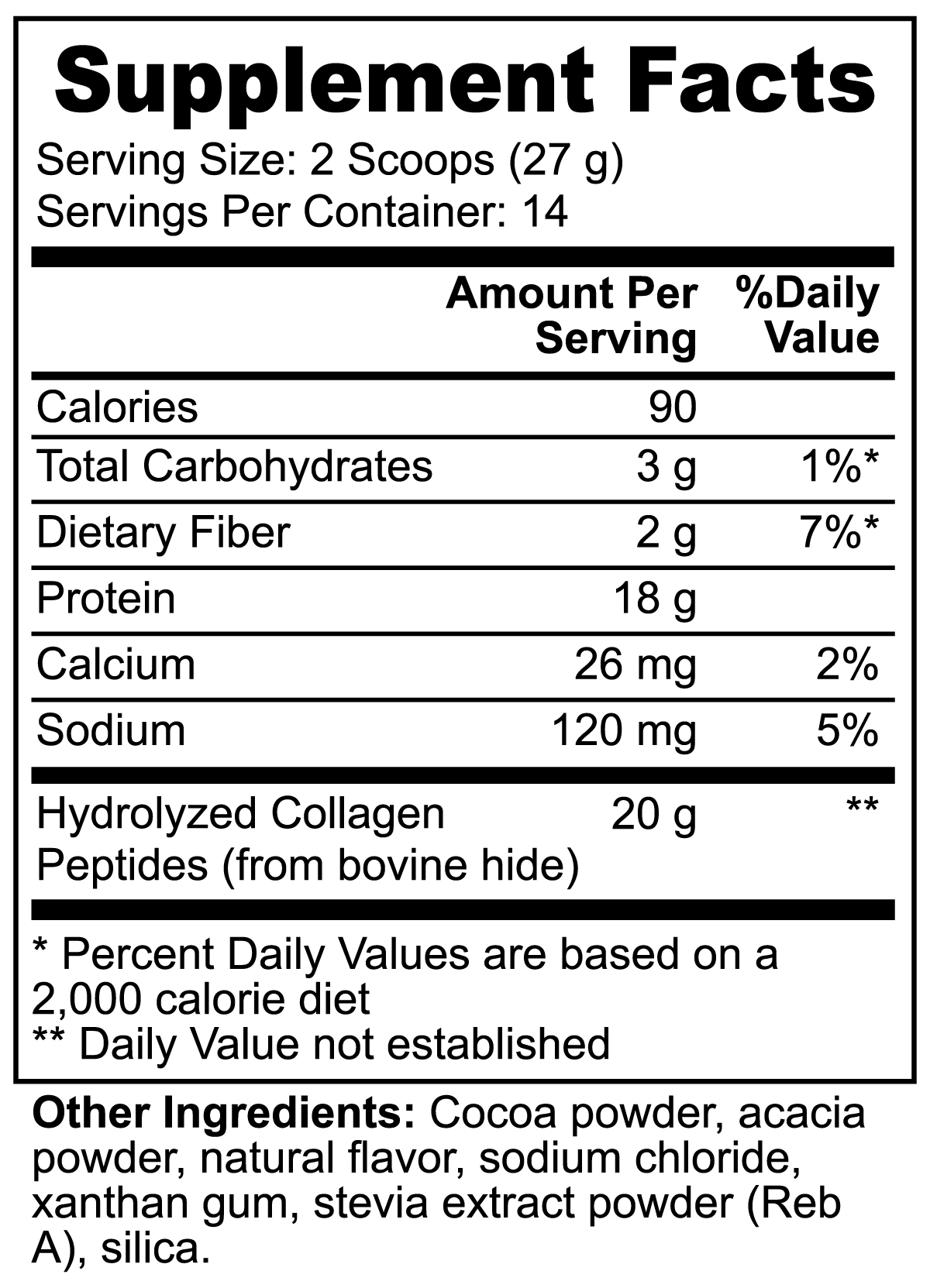 Grass-Fed Collagen Peptides Powder Chocolate